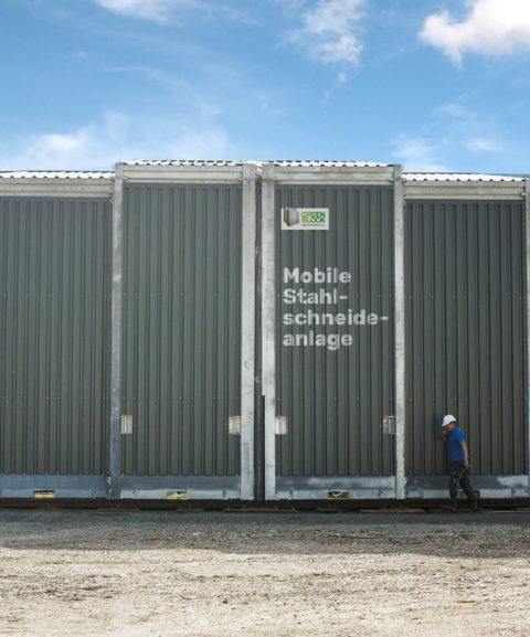 Mobile Stahlschneideanlage - GREEN BLOCK - Schrottaufbereitung