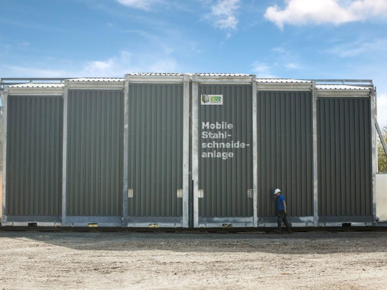 Mobile Stahlschneideanlage - GREEN BLOCK - Schrottaufbereitung